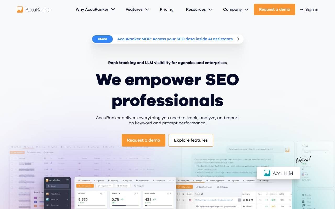 AccuRanker website screenshot