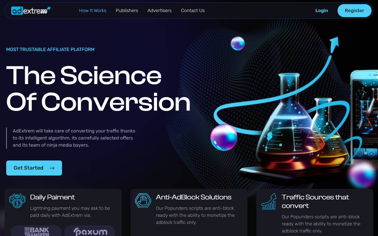 AdExtrem website screenshot