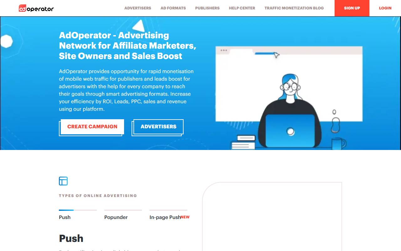 AdOperator website screenshot