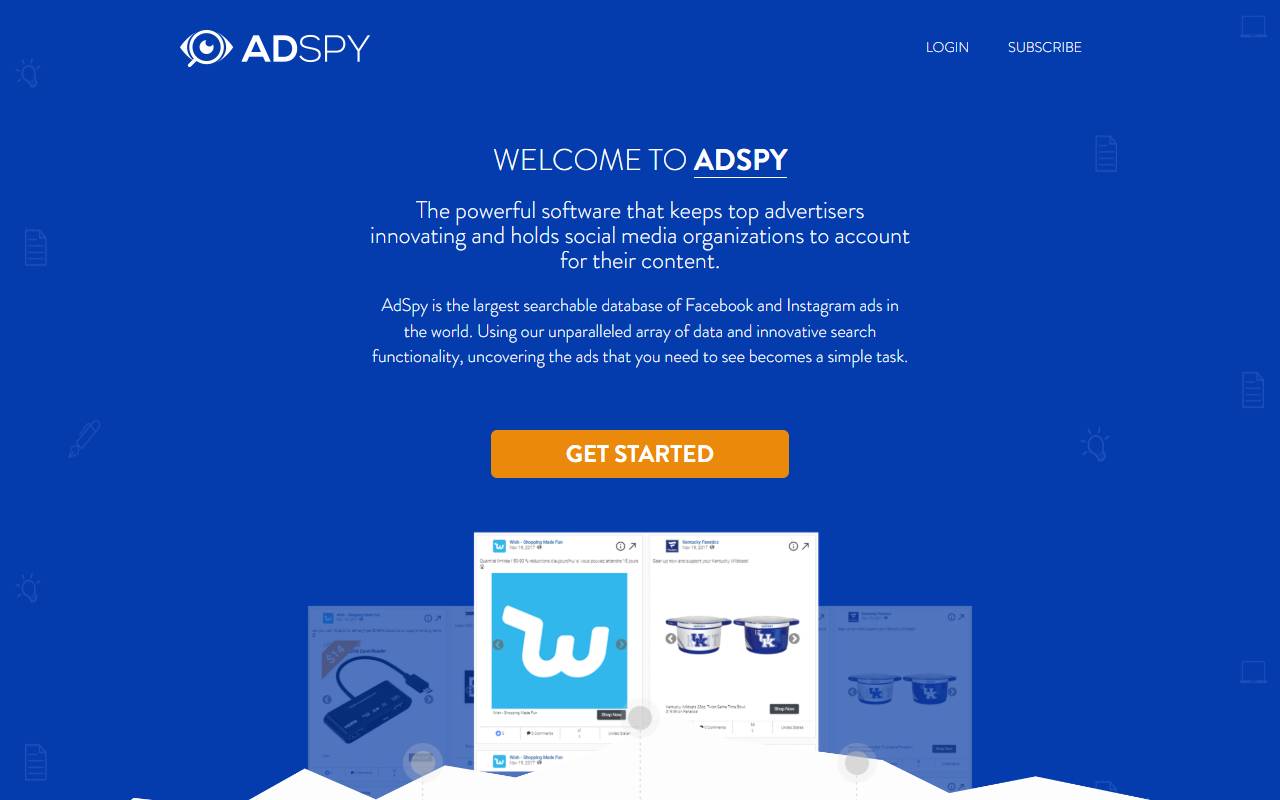 AdSpy website screenshot