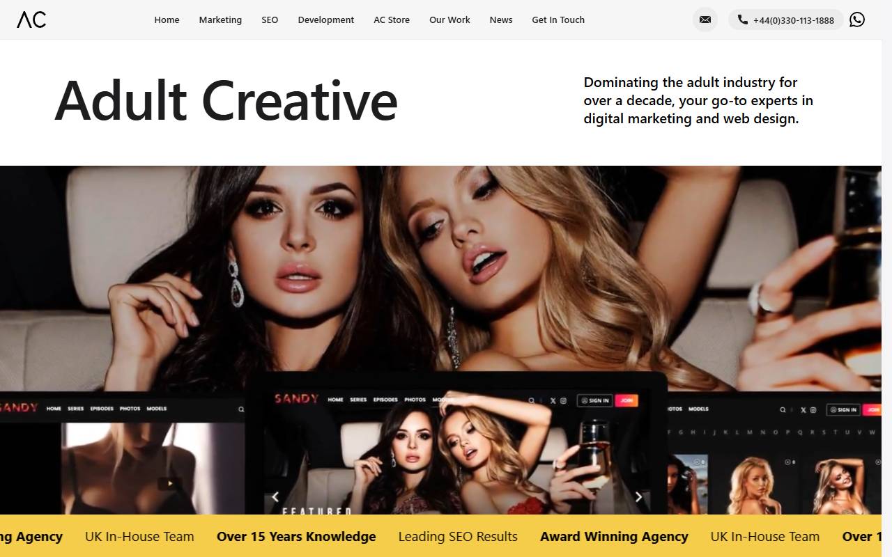 Adult Creative website screenshot