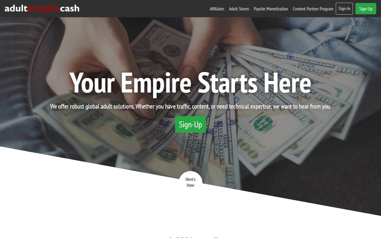 Adult Empire Cash website screenshot