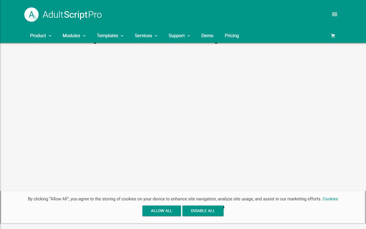 Adult Script Pro website screenshot
