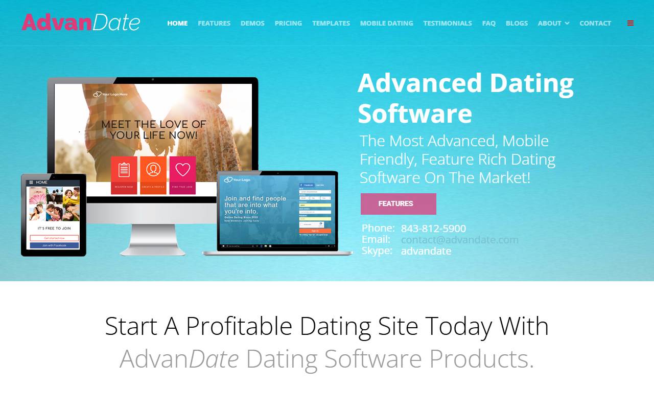 AdvanDate website screenshot