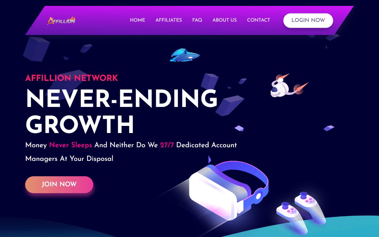 Affillion website screenshot