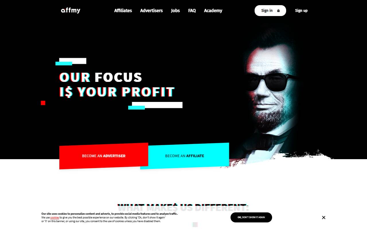 Affmy website screenshot