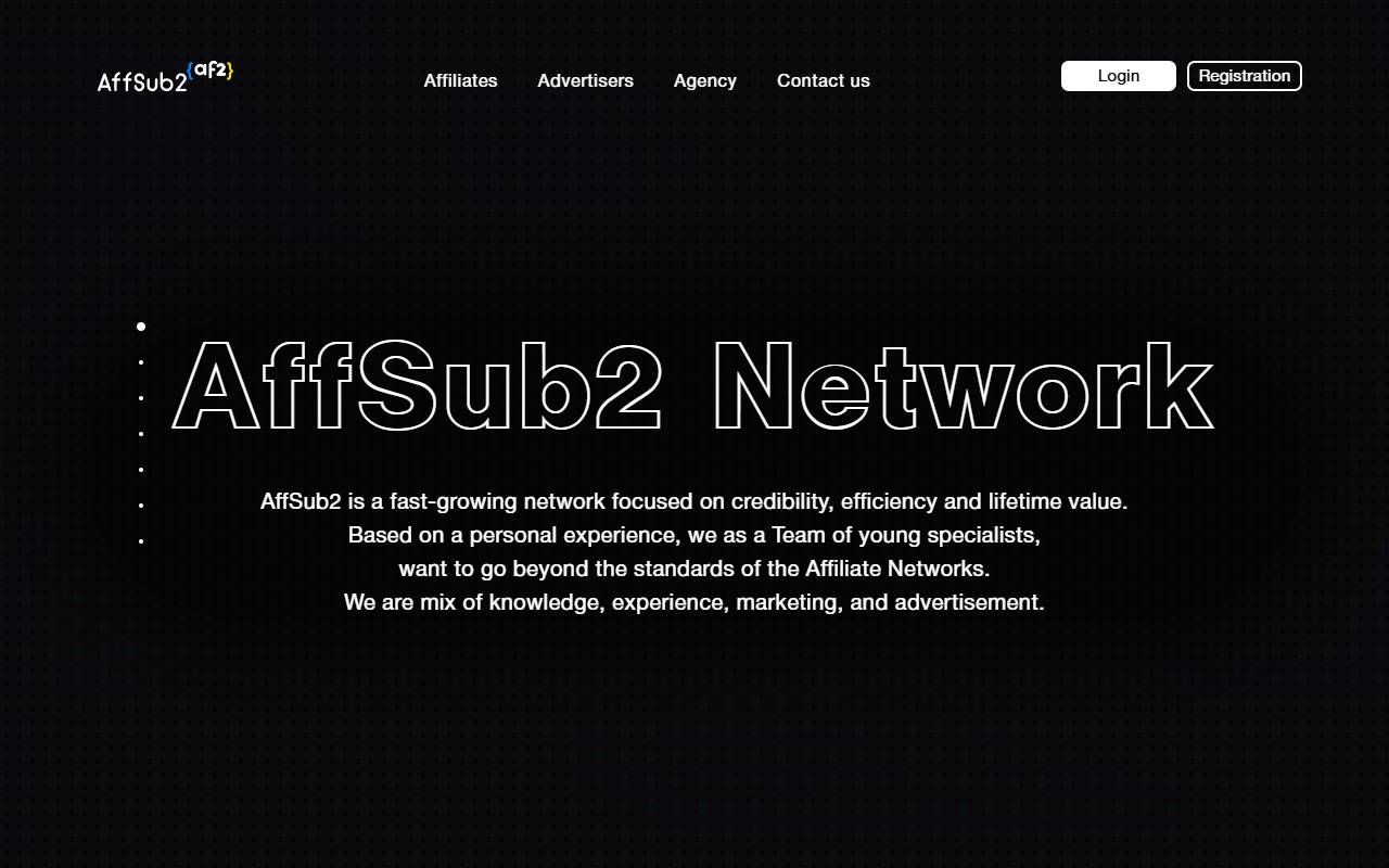 AffSub2 website screenshot