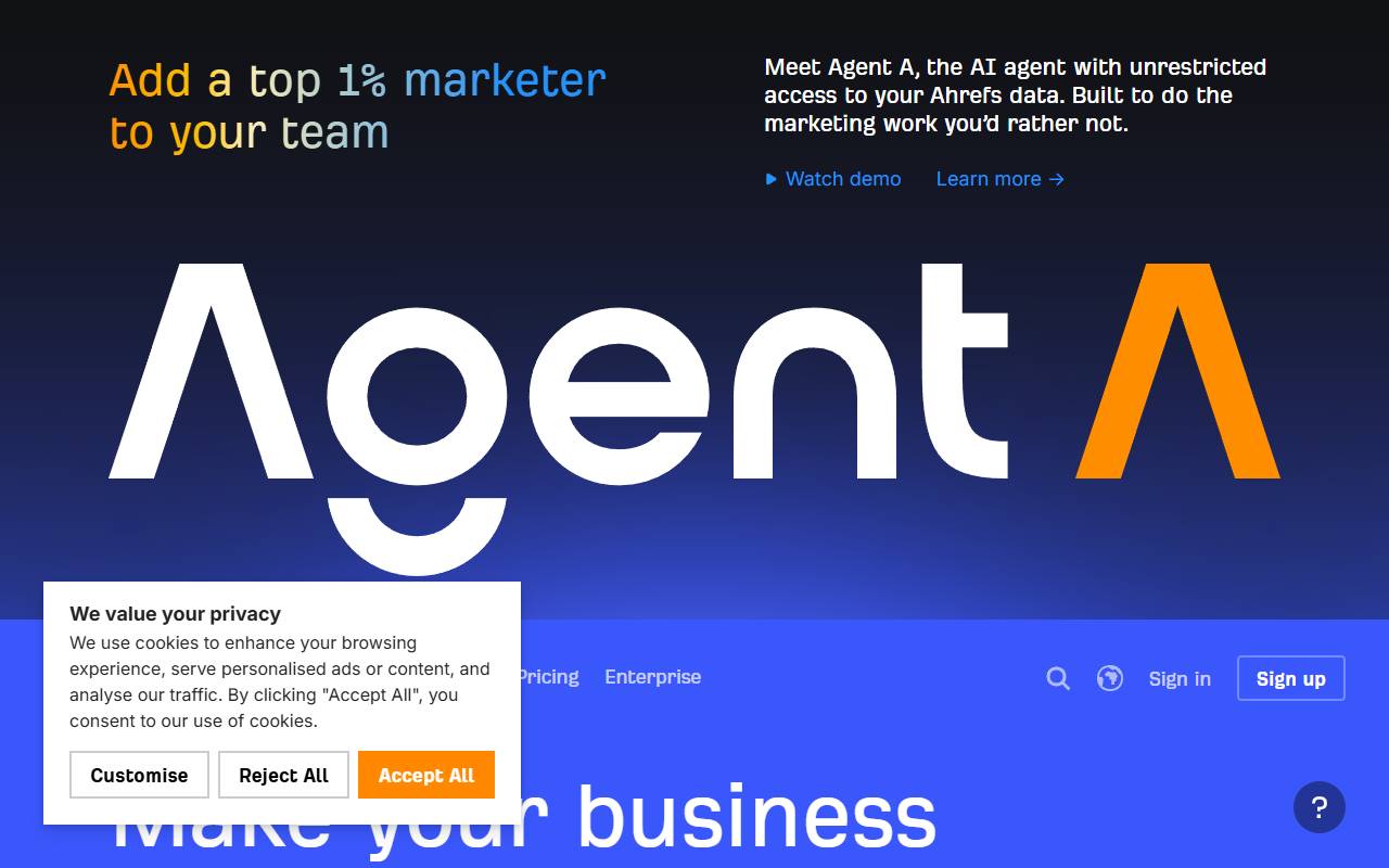 Ahrefs website screenshot