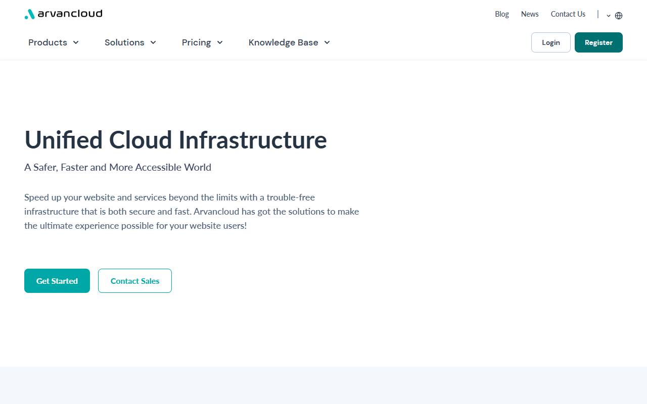 ArvanCloud website screenshot
