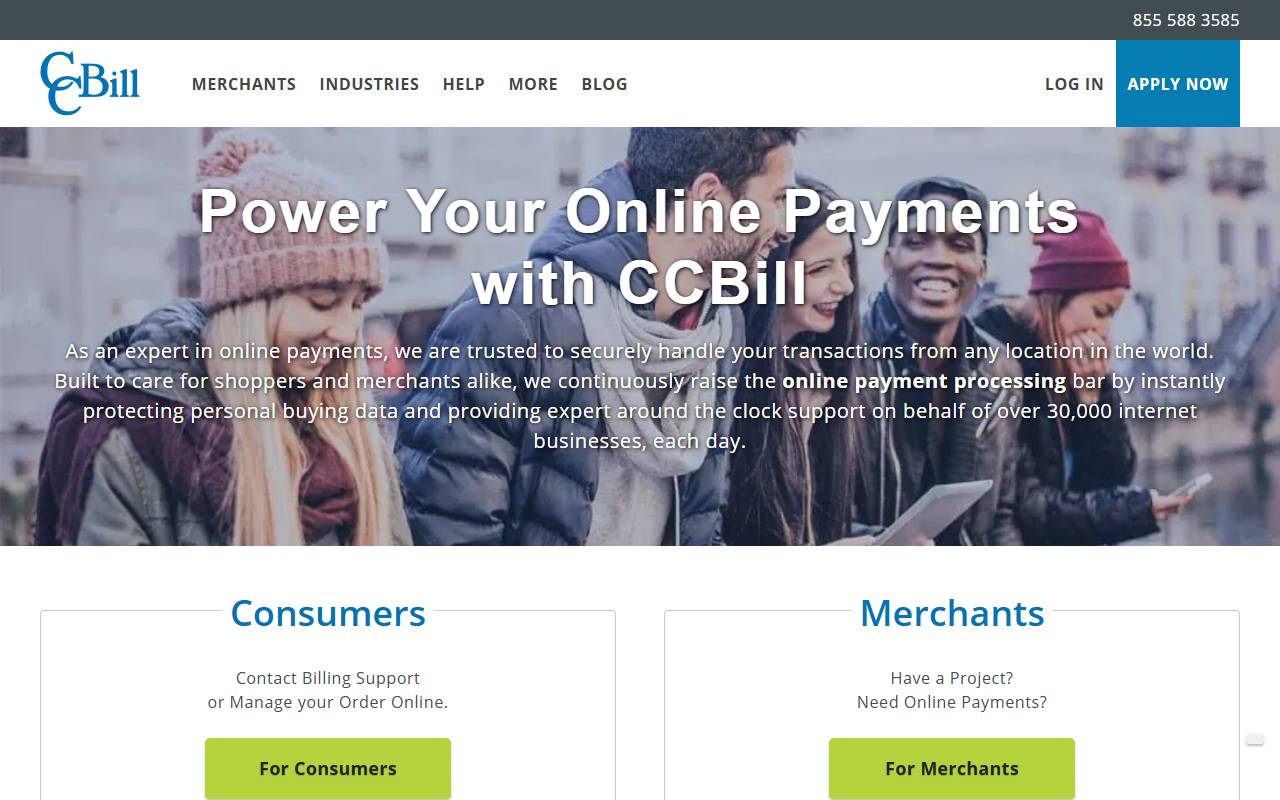 CCBill website screenshot