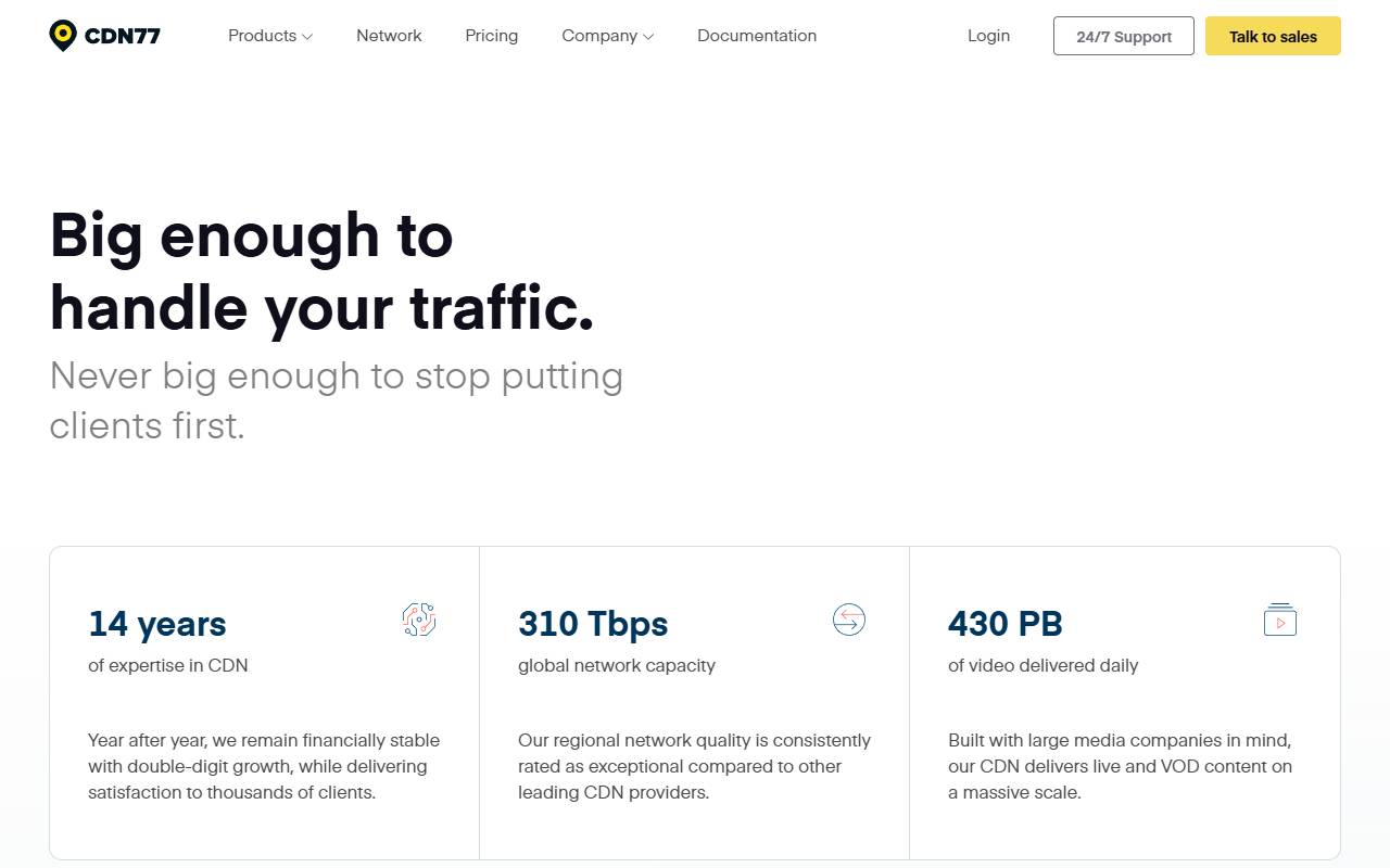 CDN77 website screenshot