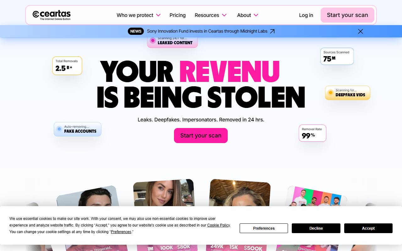 Ceartas website screenshot