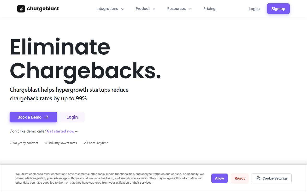 Chargeblast website screenshot