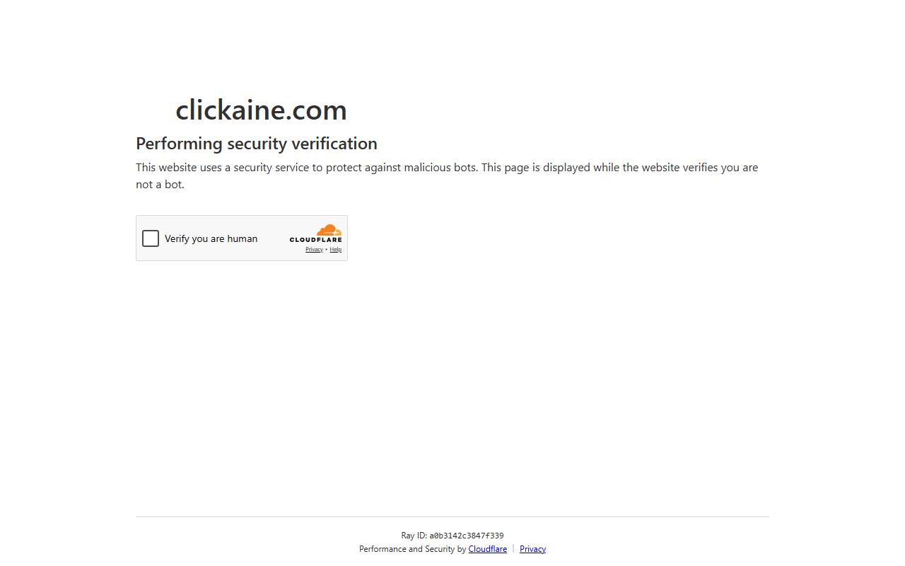 Clickaine website screenshot