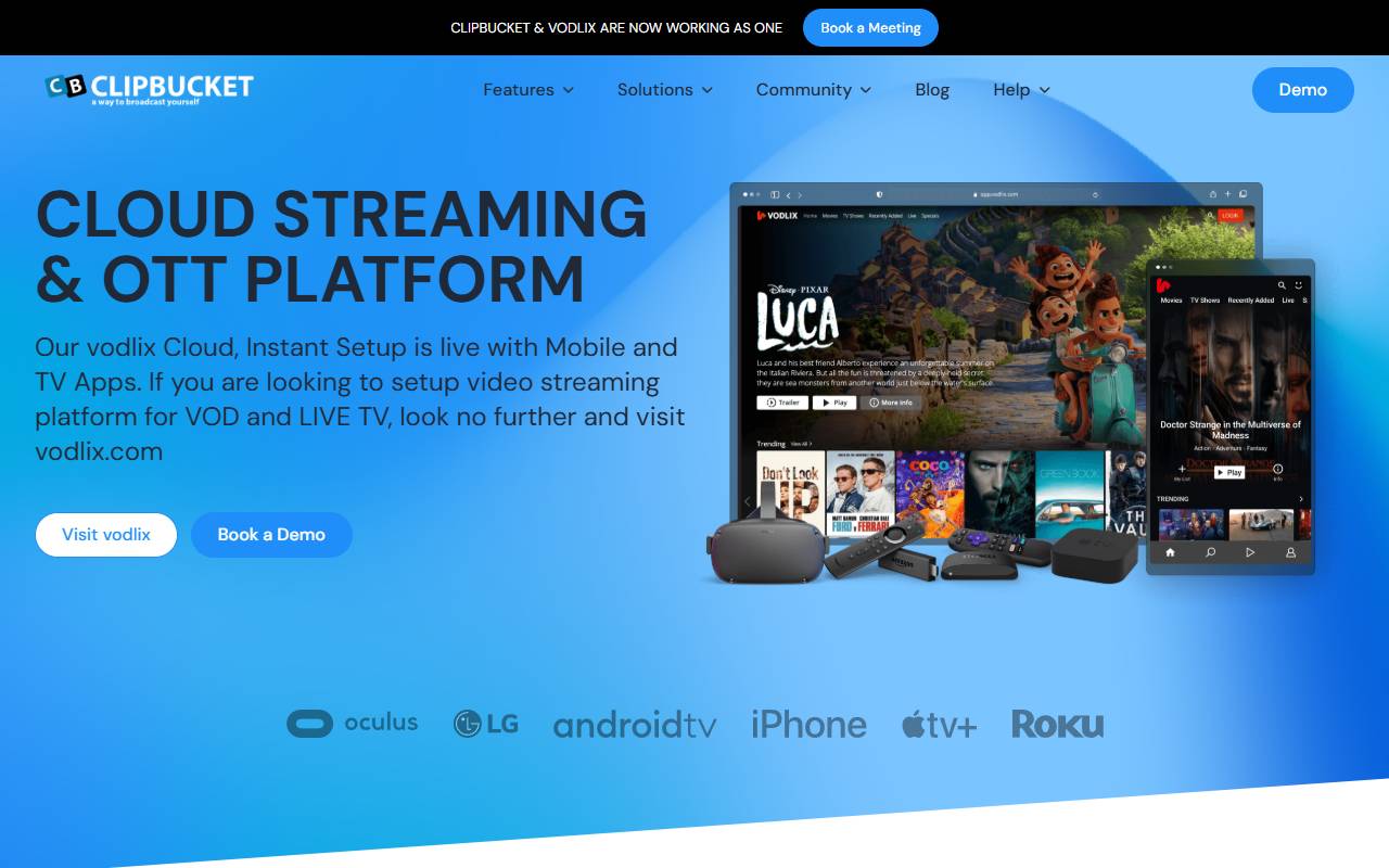 ClipBucket website screenshot