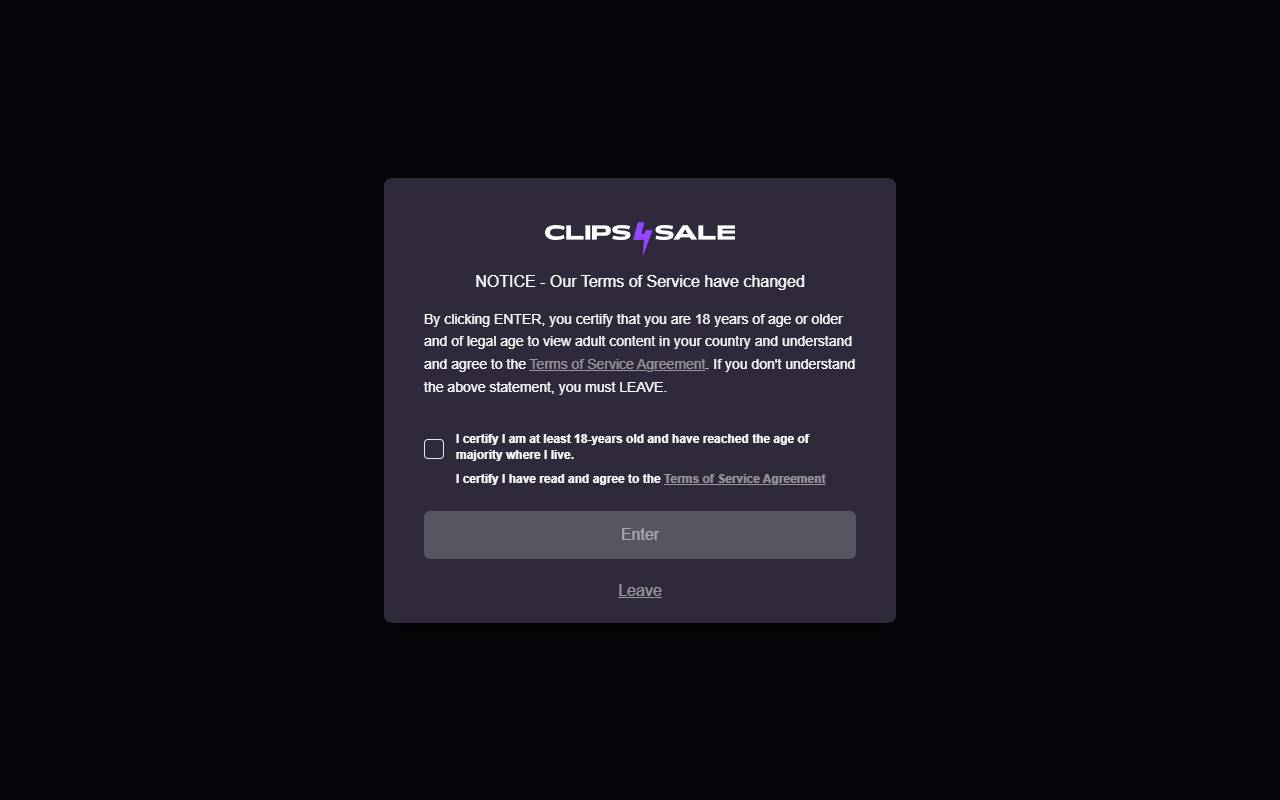 Clips4Sale Studio Program website screenshot