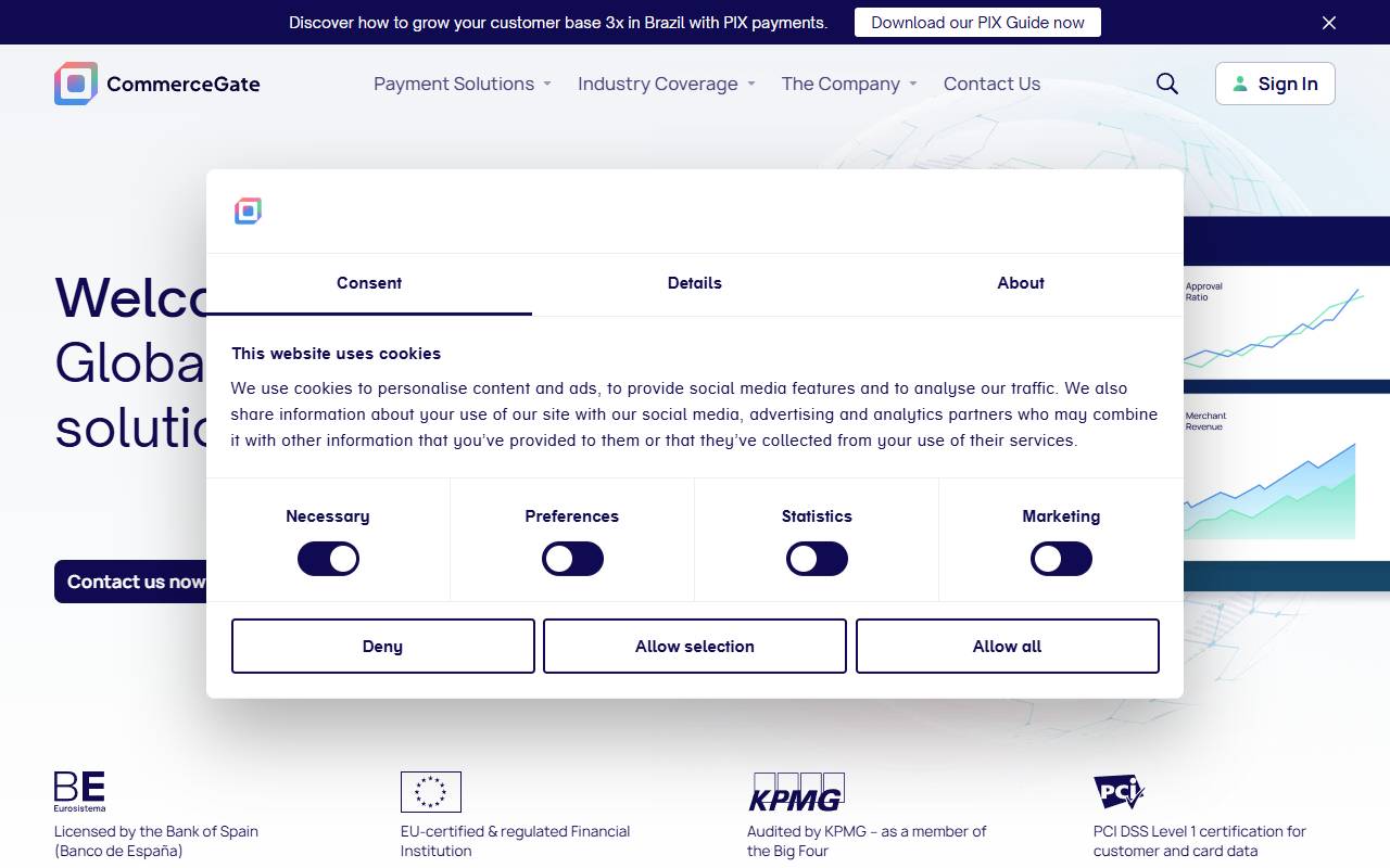 CommerceGate website screenshot