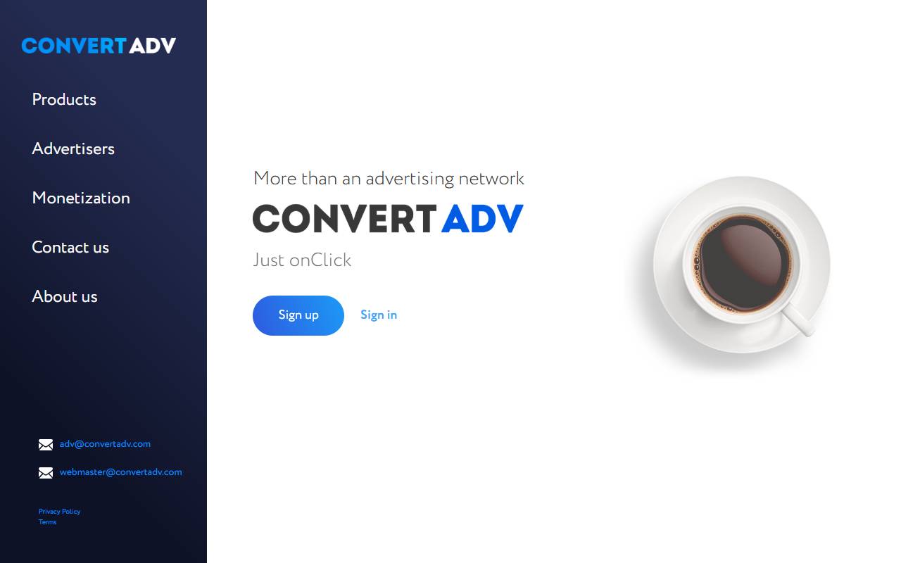 ConvertAdv website screenshot