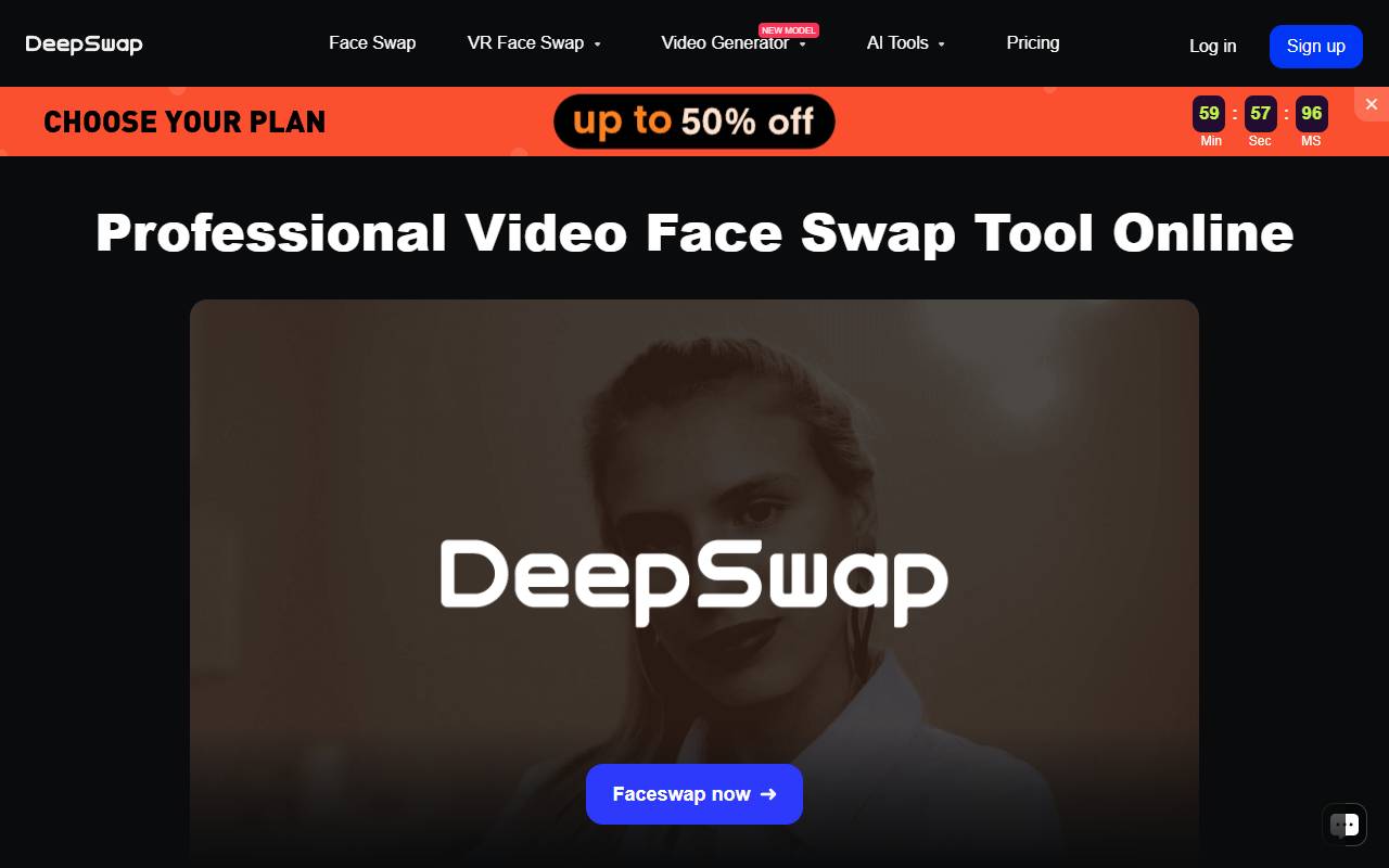 DeepSwap website screenshot