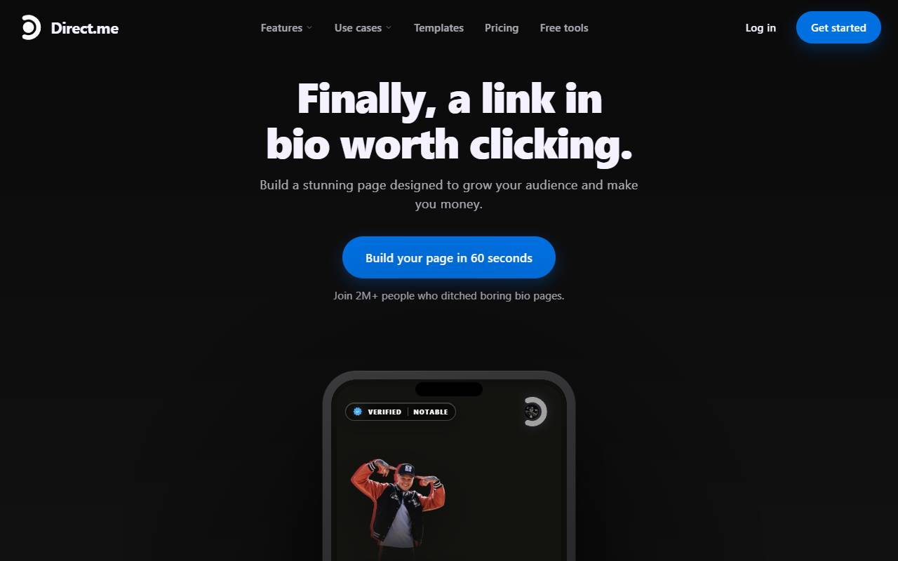 Direct.me website screenshot