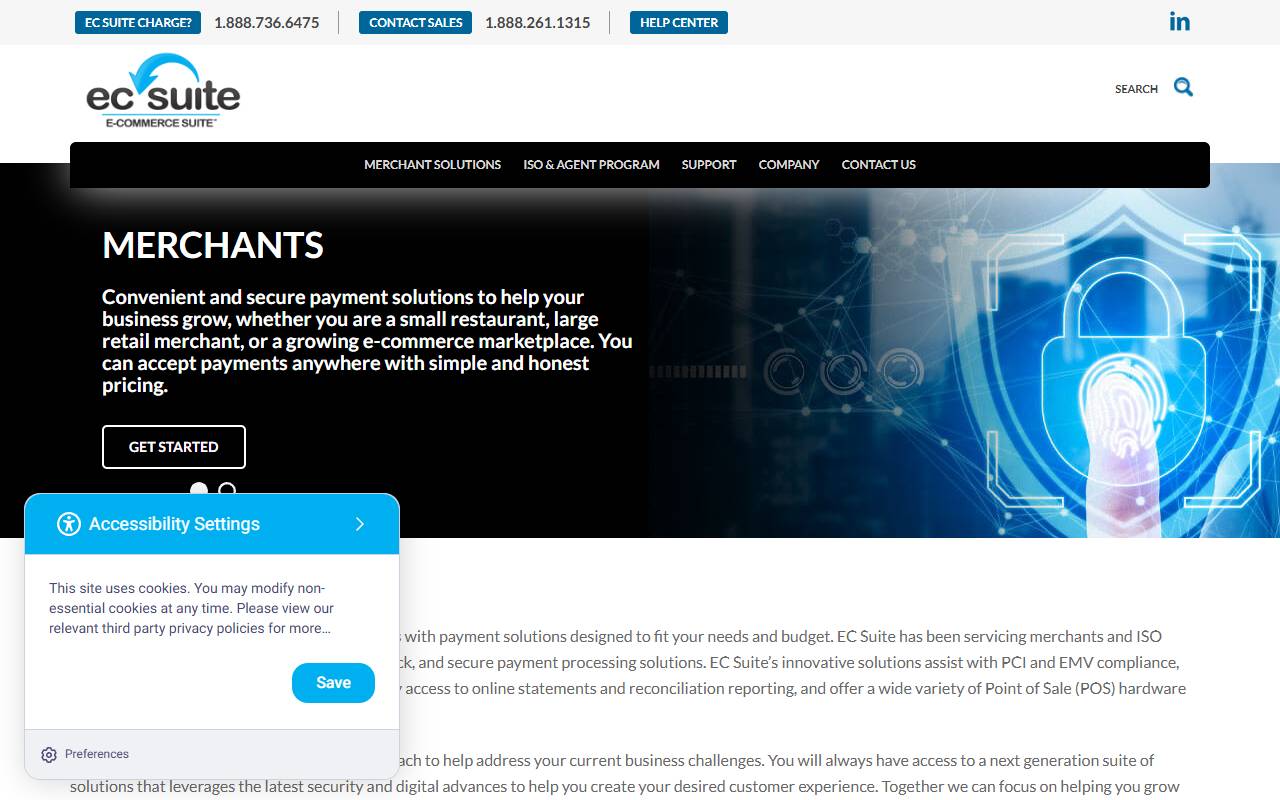 ECSuite website screenshot