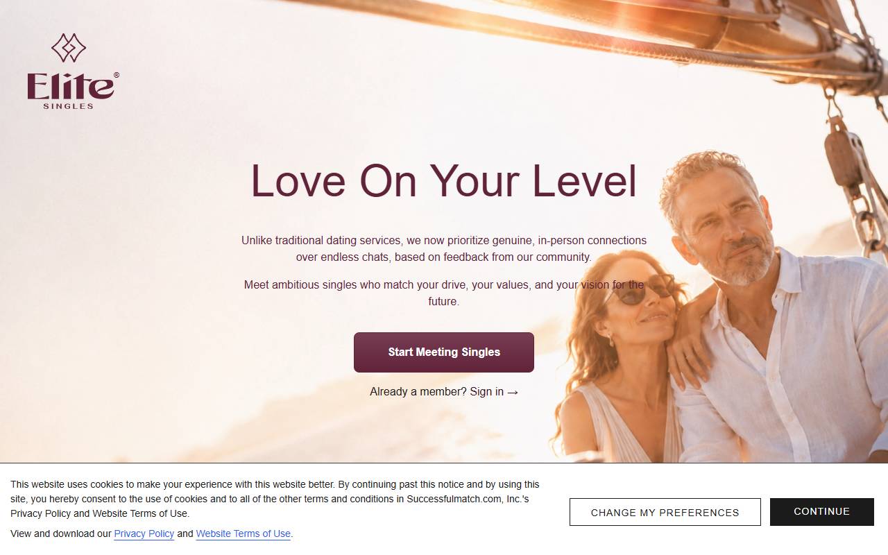 EliteSingles Affiliate Program website screenshot
