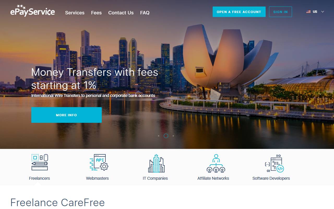 ePayService website screenshot