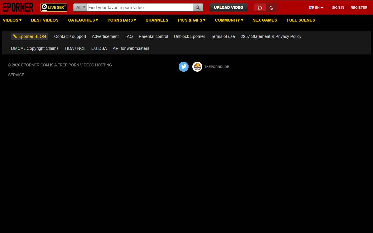 Eporner Partner Program website screenshot