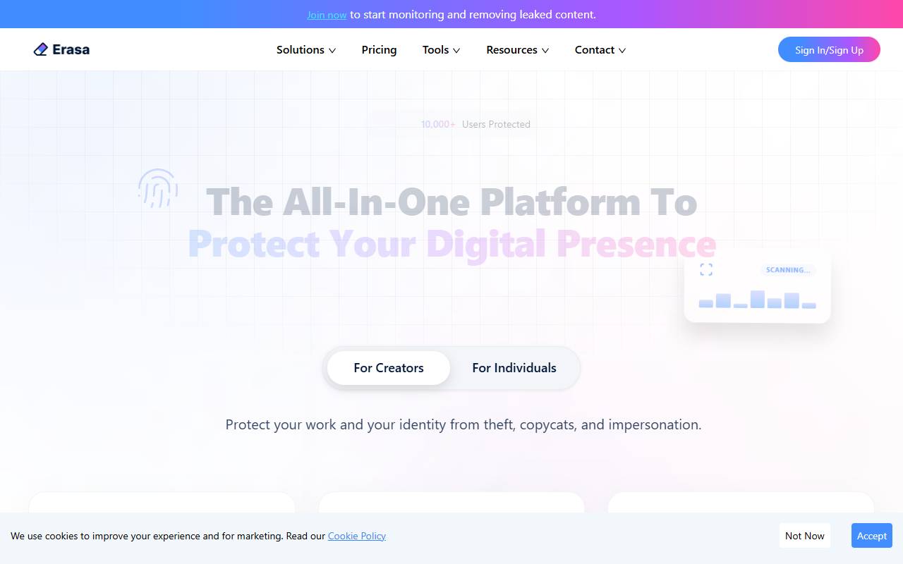 Erasa website screenshot