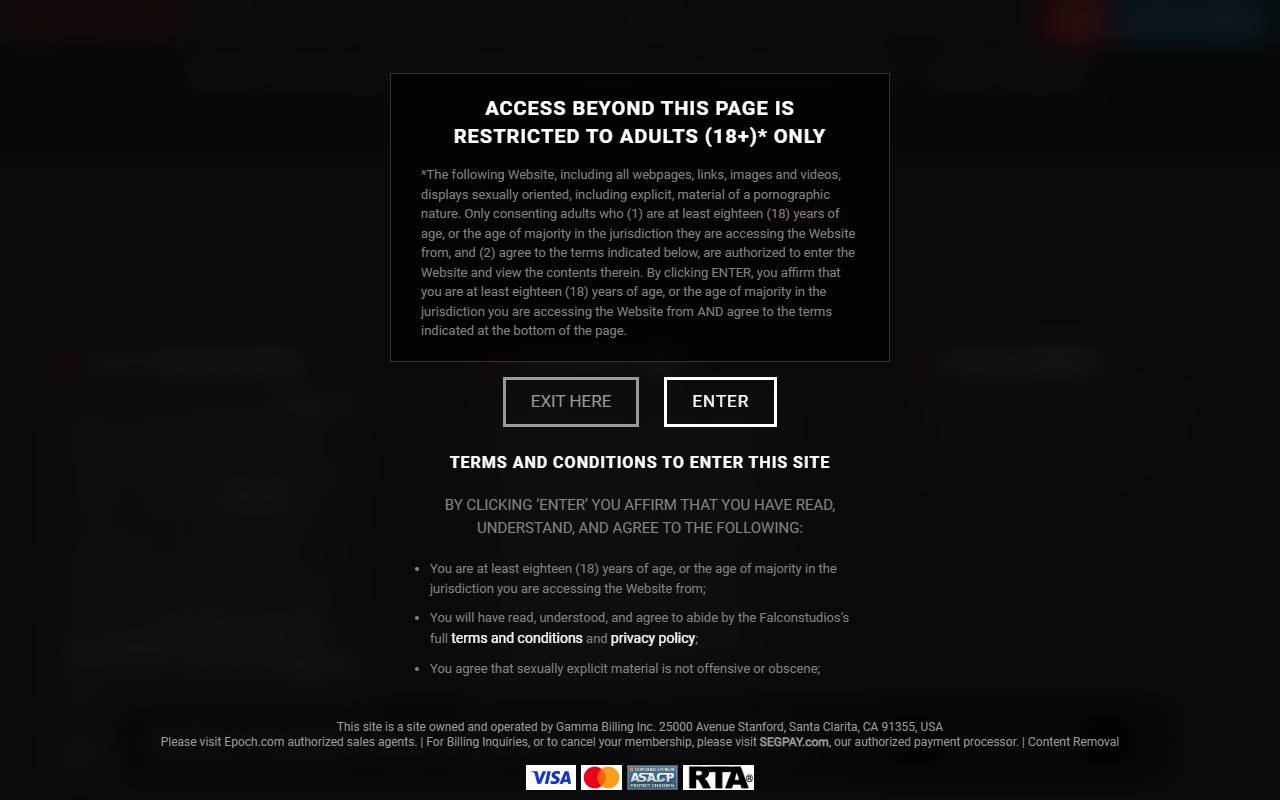 Falcon | NakedSword Studios website screenshot