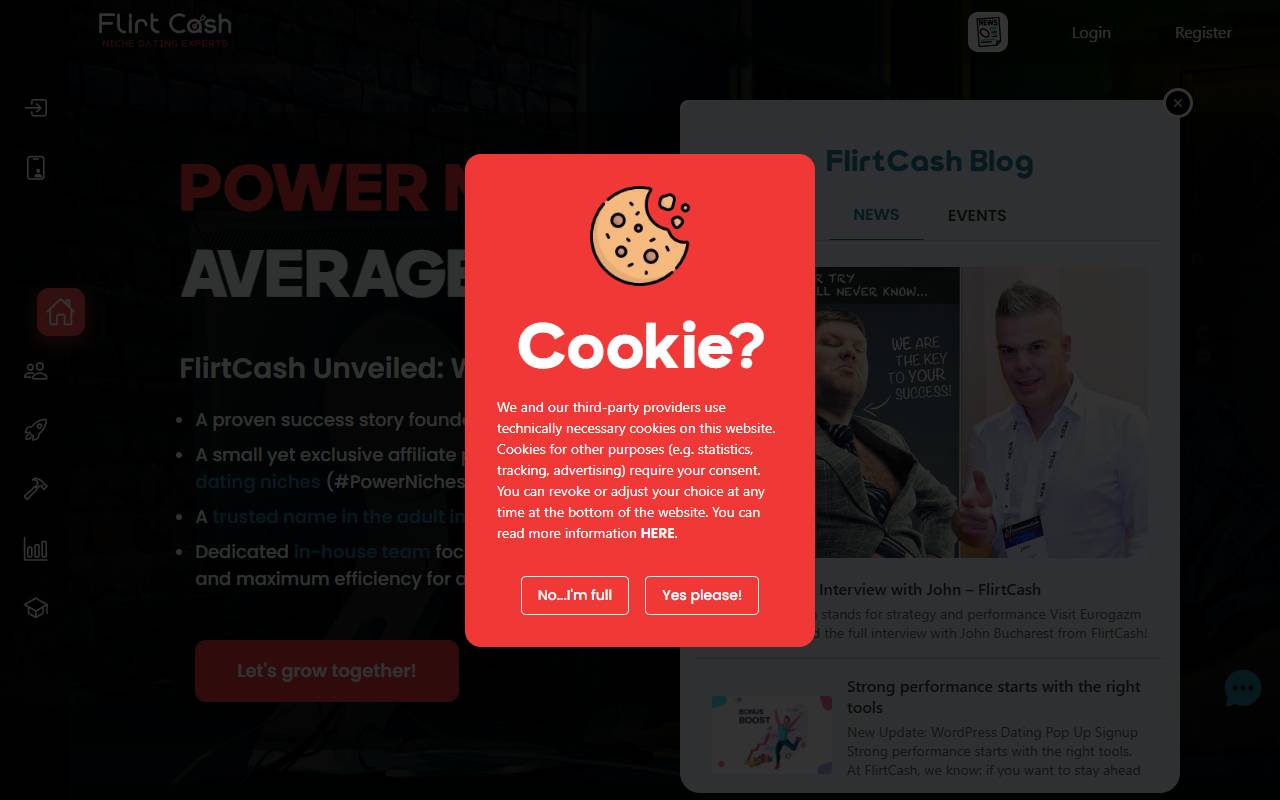 FlirtCash website screenshot