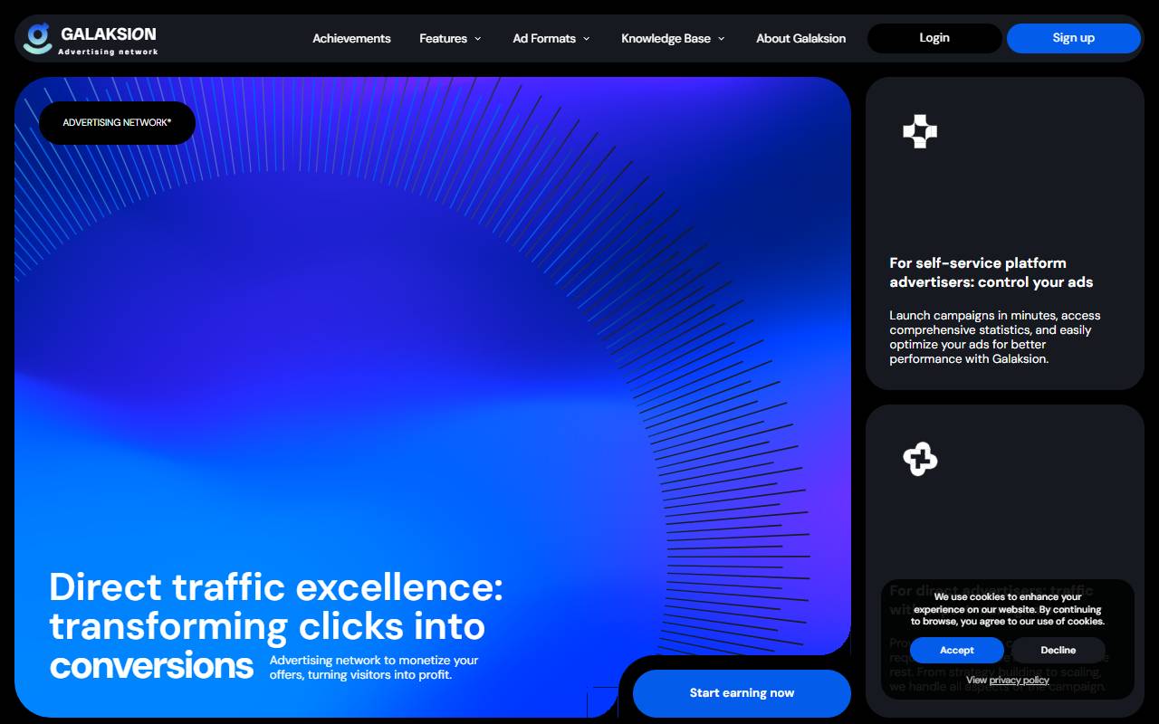 Galaksion website screenshot