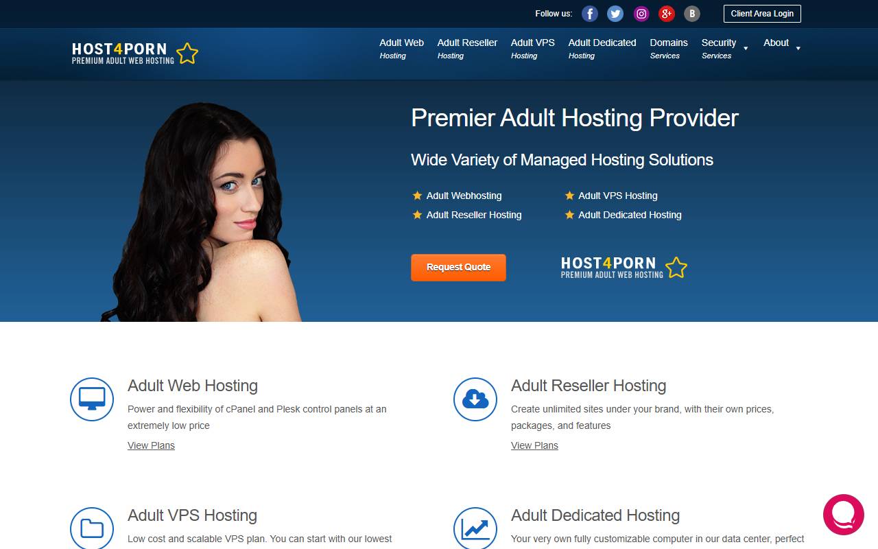 Host4Porn website screenshot
