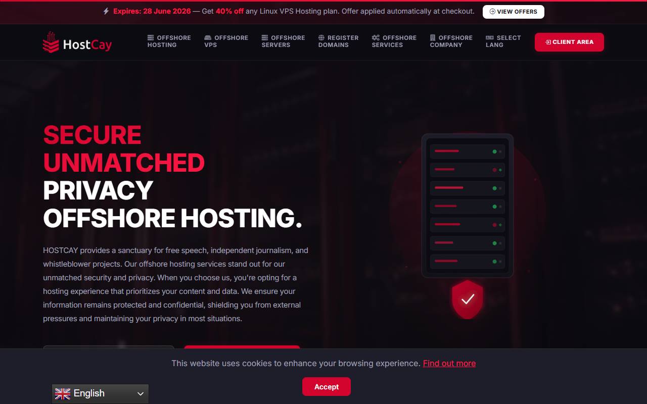 HostCay website screenshot