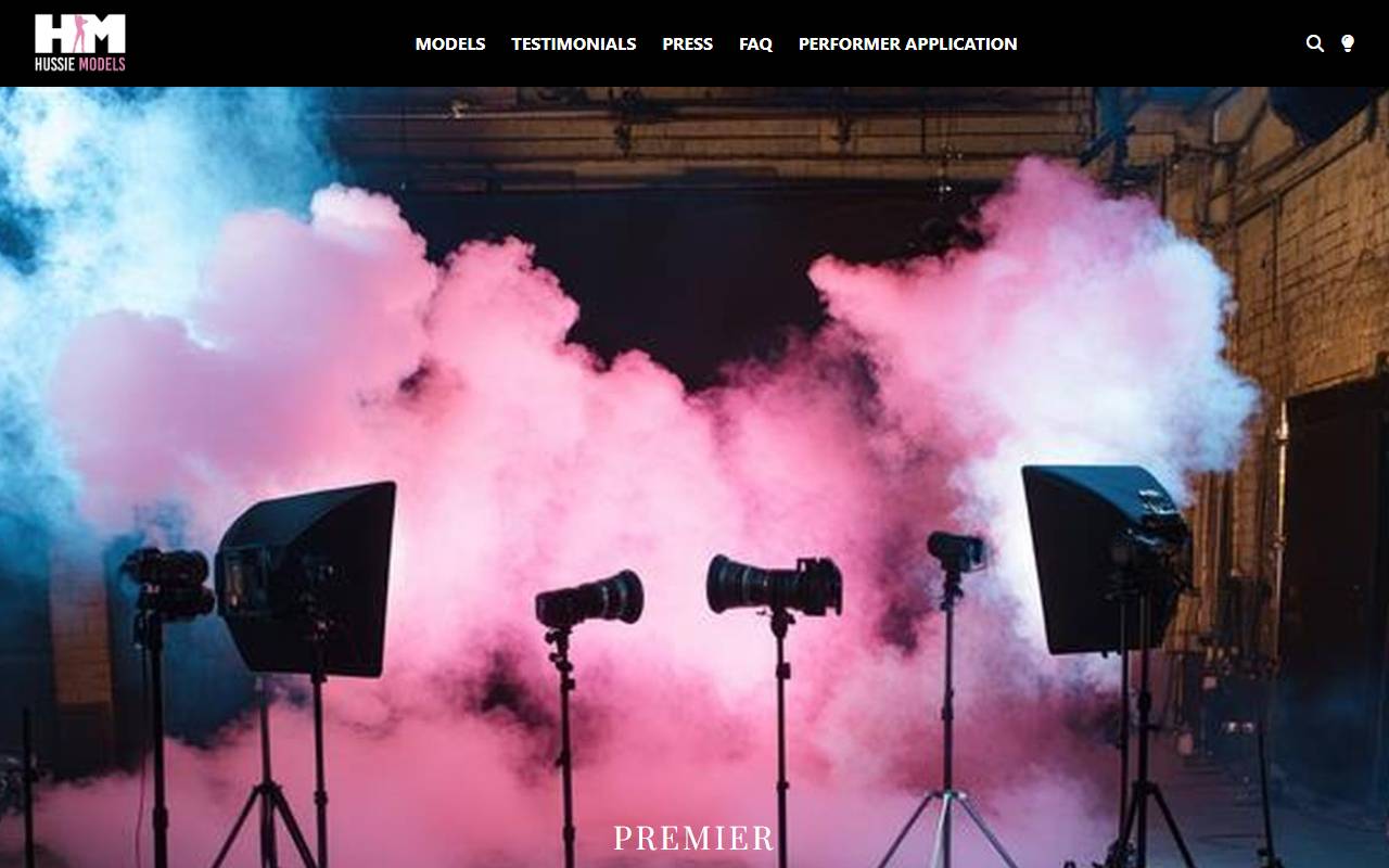 Hussie Models website screenshot