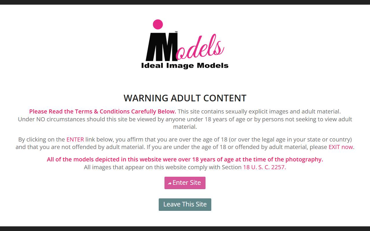Ideal Image Models website screenshot