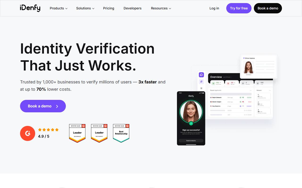 iDenfy website screenshot