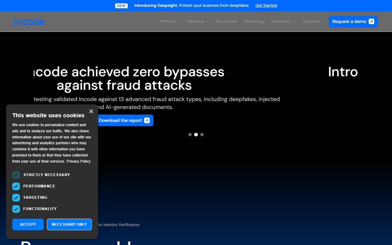Incode website screenshot