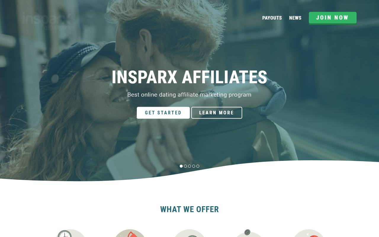 Insparx Dating Affiliates website screenshot