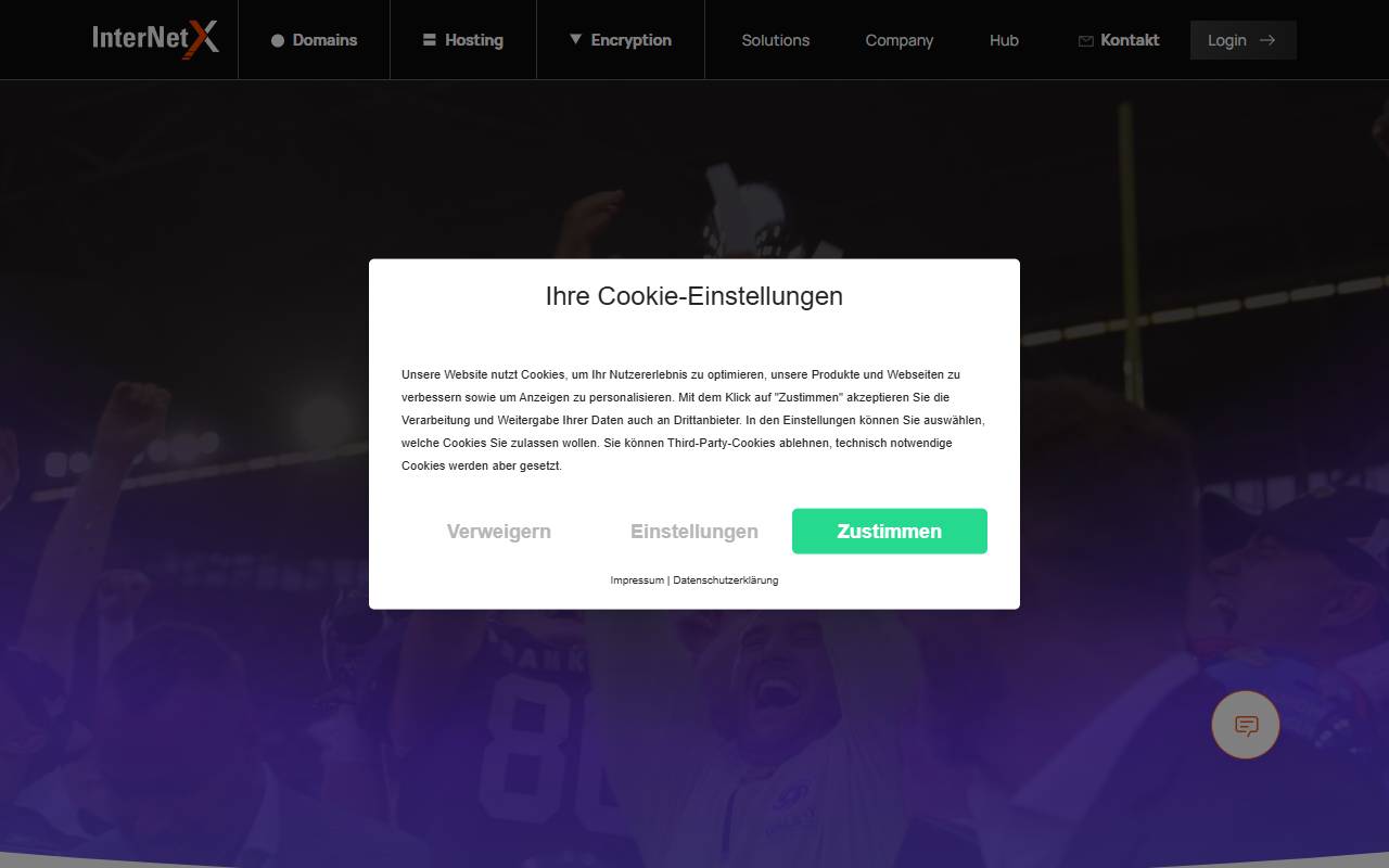 InterNetX website screenshot