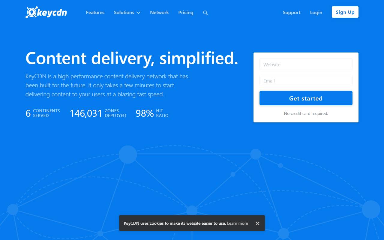 KeyCDN website screenshot