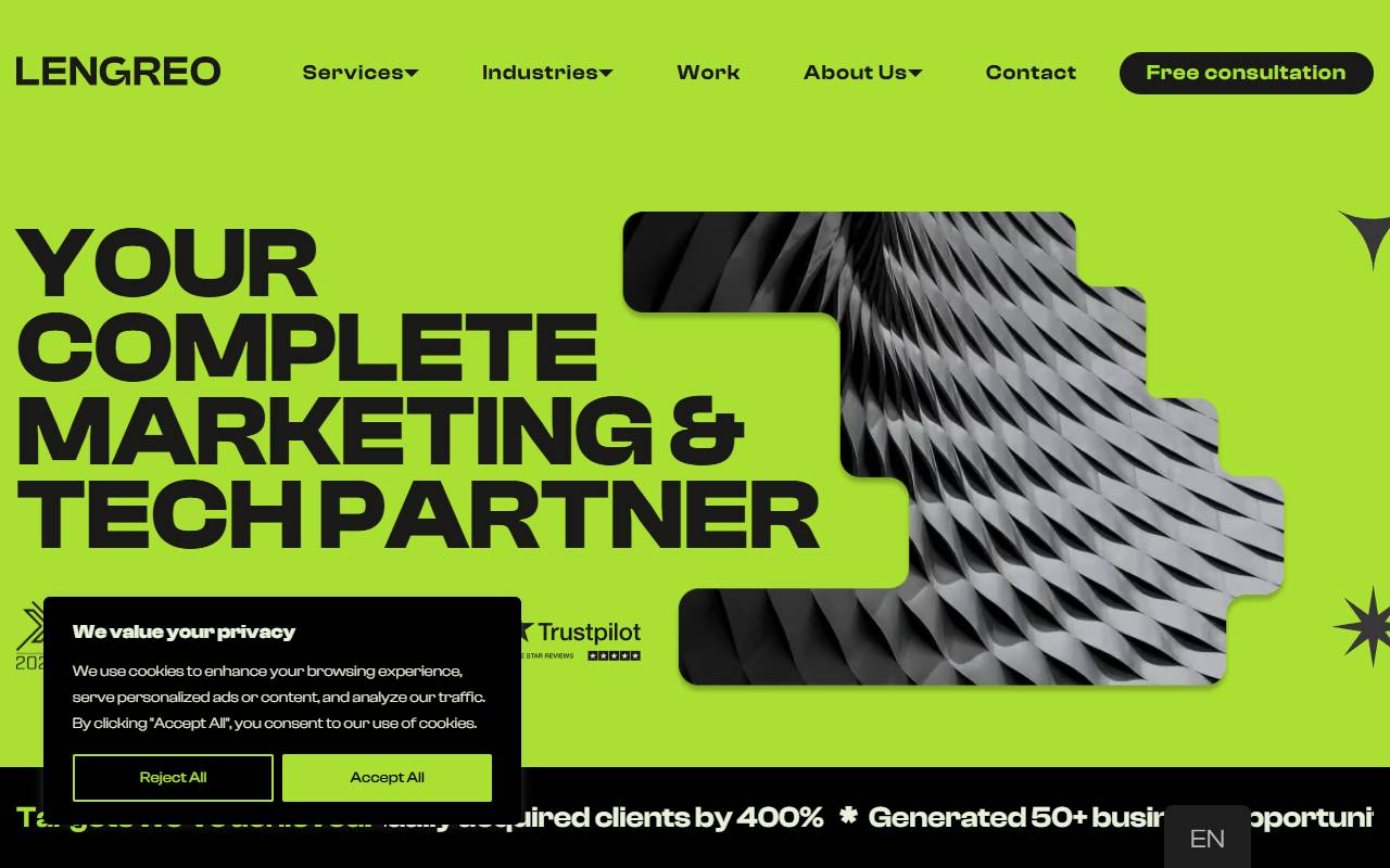 Lengreo website screenshot