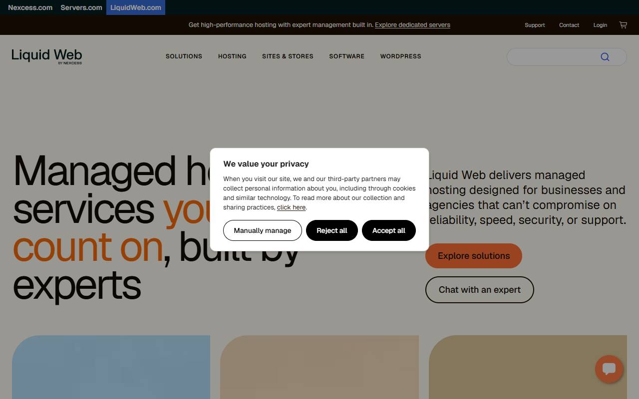 Liquid Web website screenshot