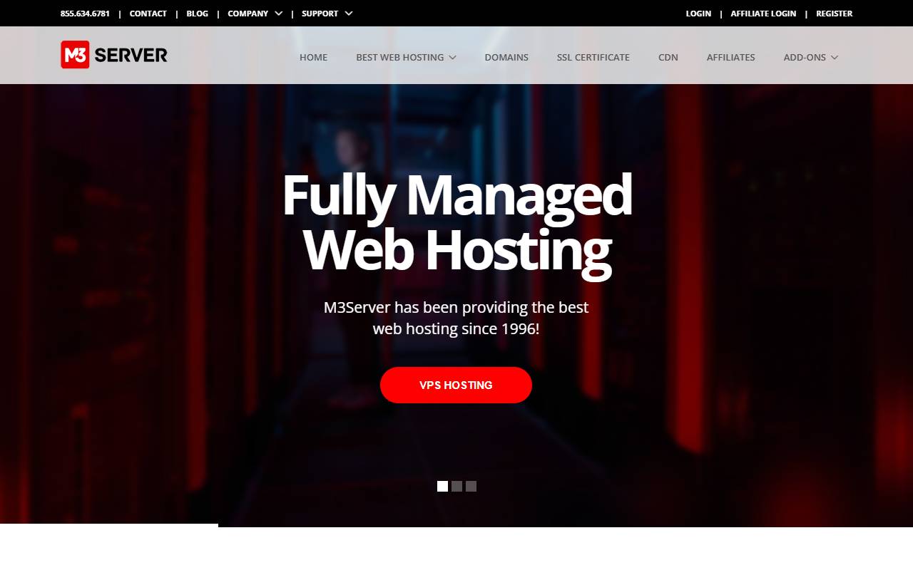 M3Server website screenshot