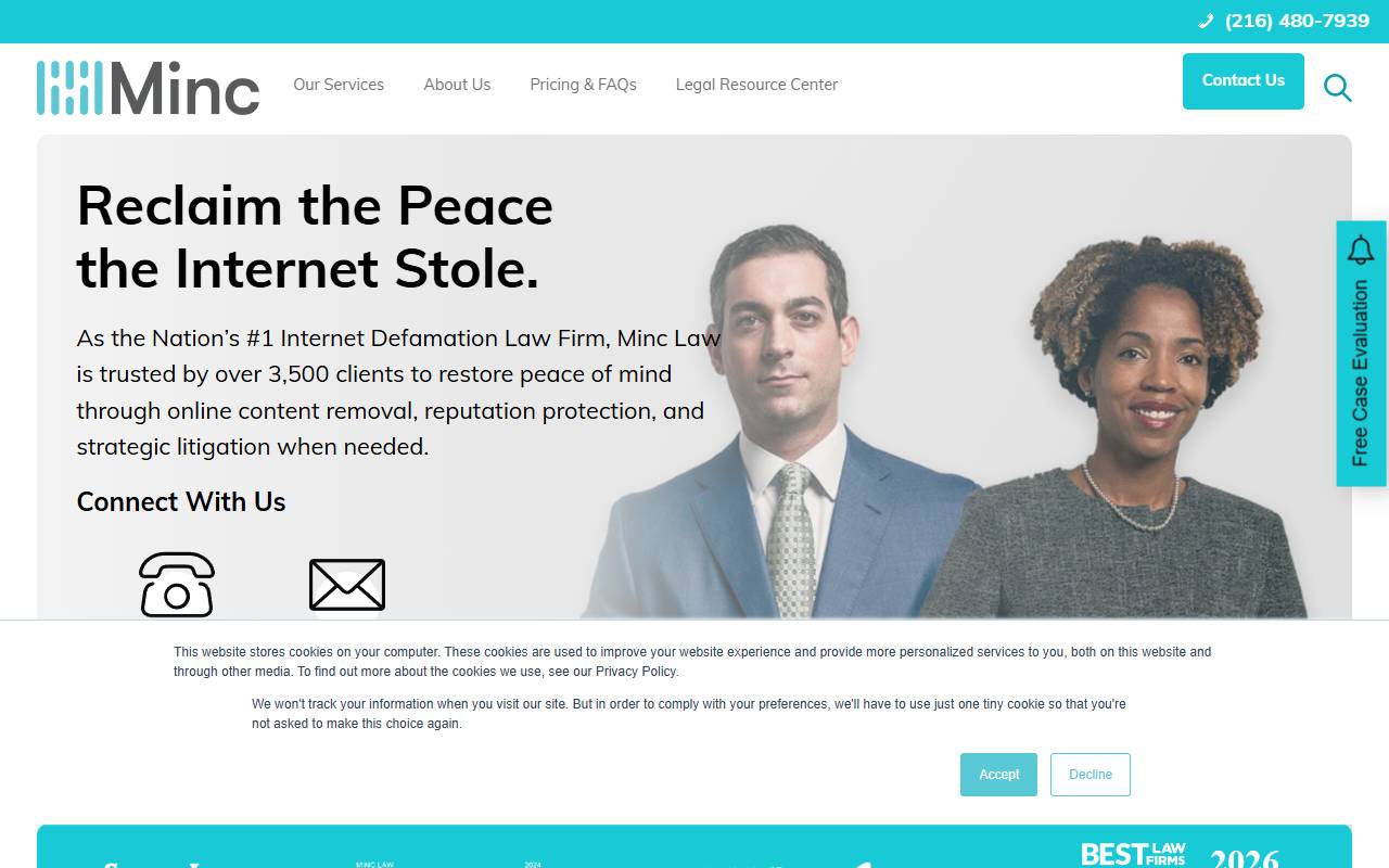 Minc Law website screenshot