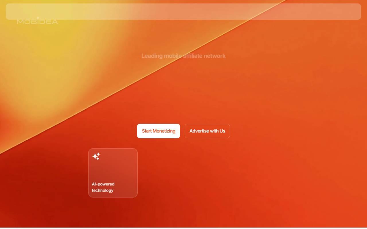 Mobidea website screenshot