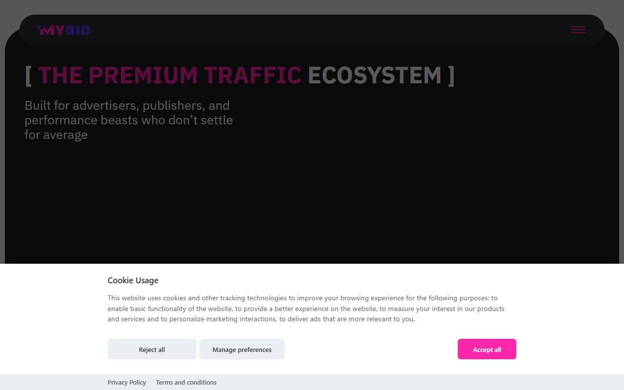 MyBid website screenshot