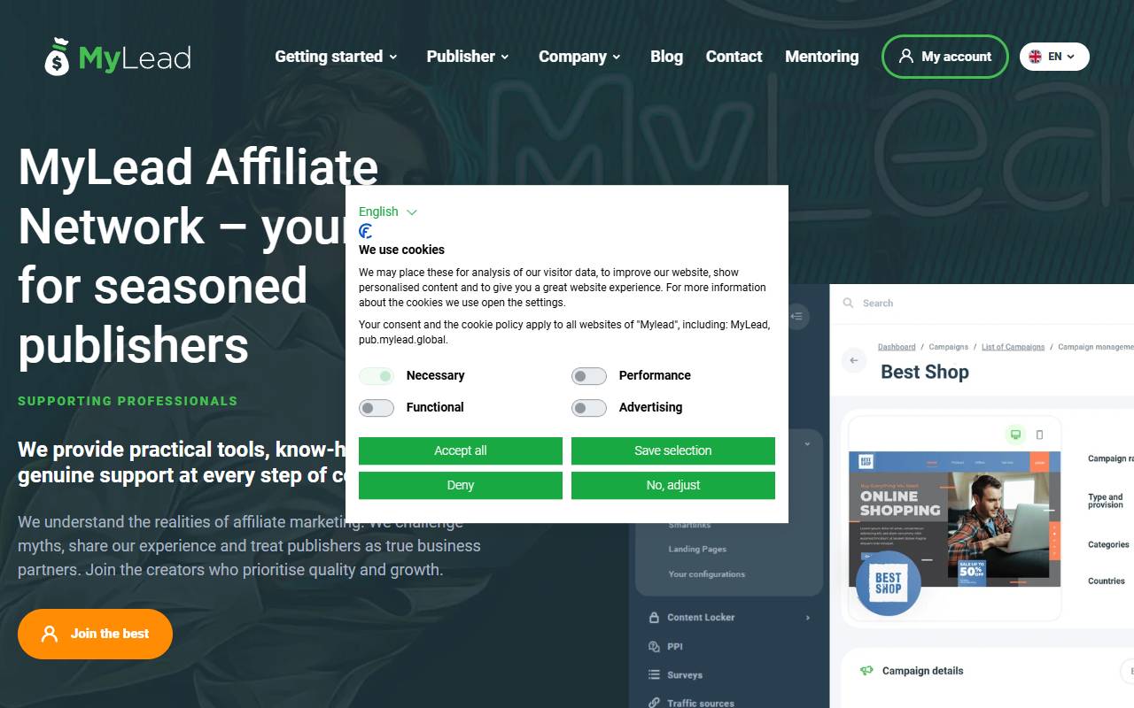MyLead website screenshot