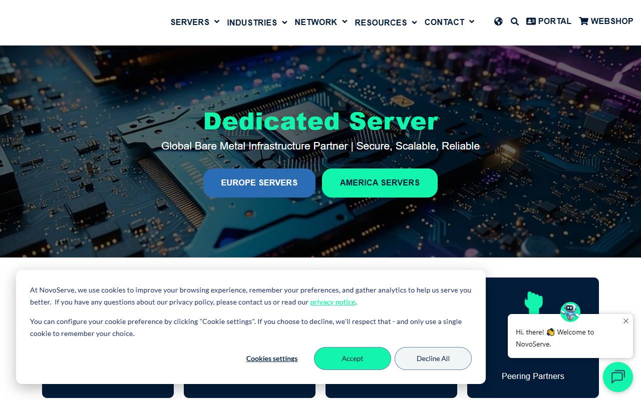 NovoServe website screenshot