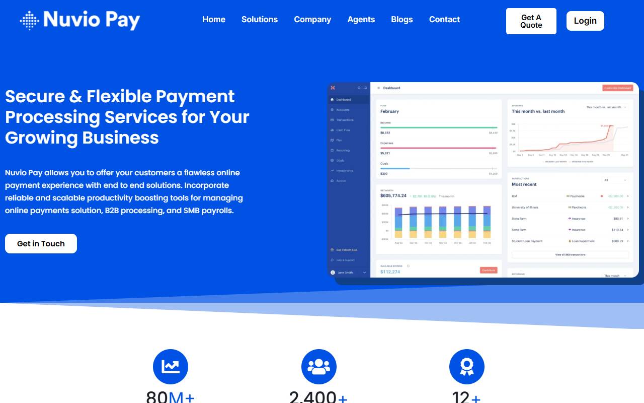 NuvioPay website screenshot